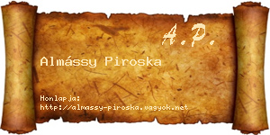 Almássy Piroska névjegykártya